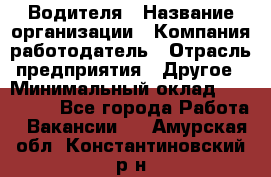 Водителя › Название организации ­ Компания-работодатель › Отрасль предприятия ­ Другое › Минимальный оклад ­ 120 000 - Все города Работа » Вакансии   . Амурская обл.,Константиновский р-н